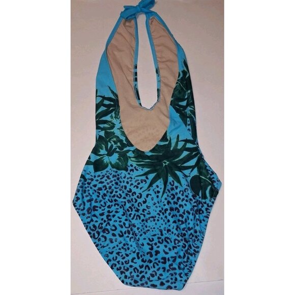 Diva Studio Small Women's Bathing Swim Suit Swimsuit Blue One Piece - Picture 2 of 5